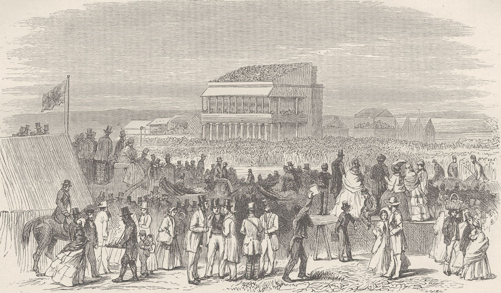 SURREY. Epsom Race-Course 1874 old antique vintage print picture
